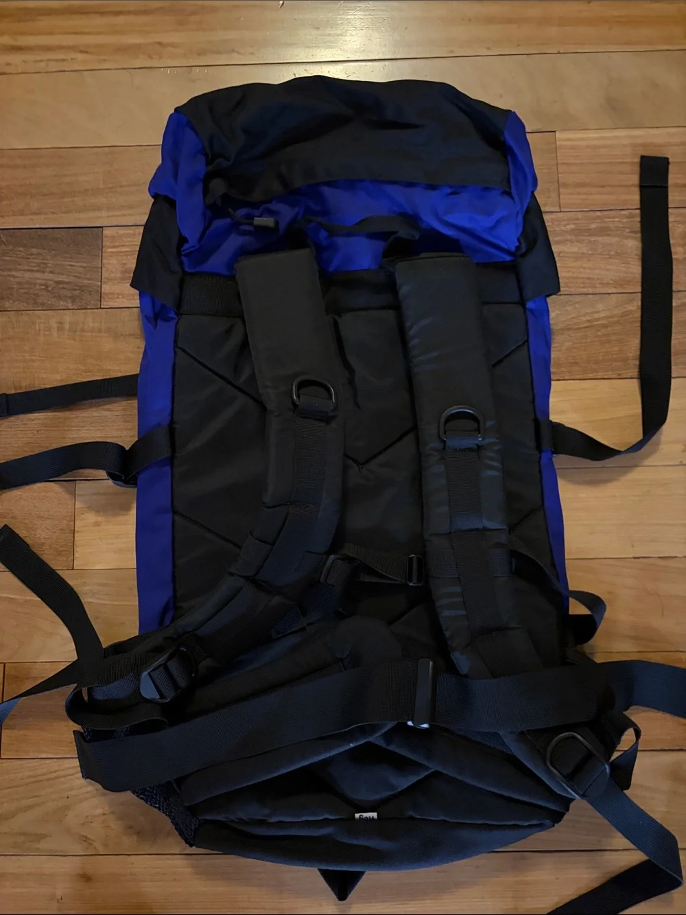 The North Face Men's Royal Blue and Black Roll-Top Backpack